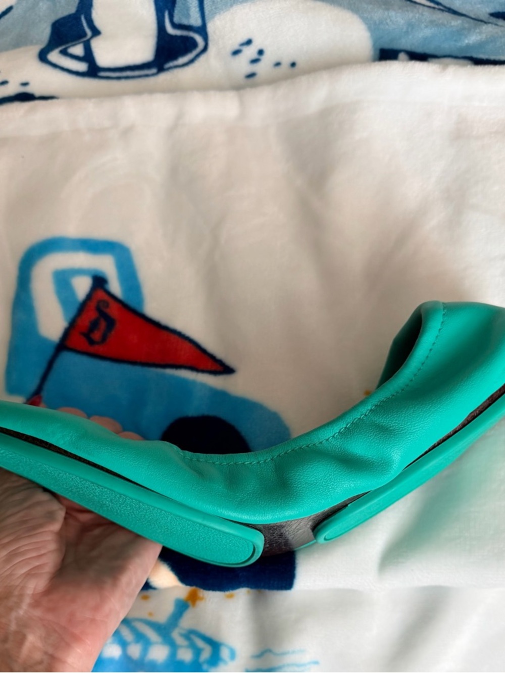 Tieks Teal Green Leather Ballet Flats - Picture 6 of 11